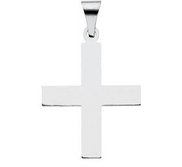 14K White Gold GREEK CROSS PENDANT