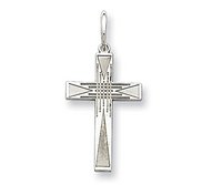 Sterling Silver Laser Designed Cross Charm