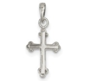 Sterling Silver Budded Cross Pendant