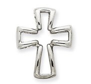 14k White Gold Cross Pendant