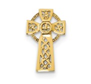 14k Polished Celtic Cross Chain Slide