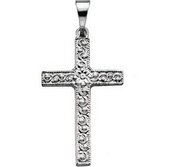 14K White Gold CROSS PENDANT