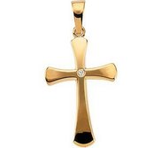 14K Yellow Gold CROSS W DIAMOND