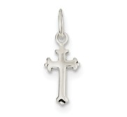 Sterling Silver Fleur De Lis Cross Charm