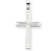 14k White Gold Cross Pendant