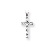 14k White Gold AAA Diamond cross pendant