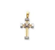 14k Two tone Latin Cross Pendant