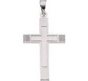 14K White Gold CROSS PENDANT