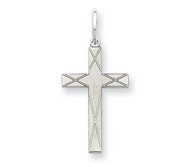 Sterling Silver Laser Designed Cross Pendant