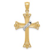 14k w Rhodium Cross Pendant