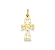 14k Ankh Cross Charm