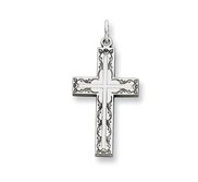 Sterling Silver Laser Designed Cross Charm