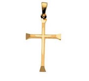 14K YELLOW GOLD CROSS PENDANT W CROSS IN CENTER