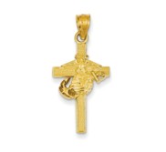 14k Marine Corps Cross Pendant