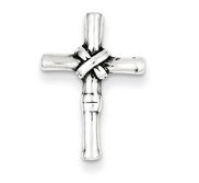 Sterling Silver Antiqued Cross Slide