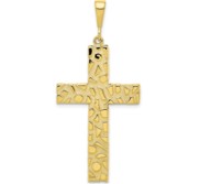 10k Polished Nugget Cross Pendant