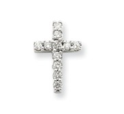 14k White Gold Diamond Cross Pendant