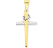 14k Two tone Cross Pendant