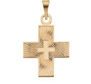 14K Yellow Gold GREEK CROSS PENDANT