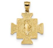 14k San Benito 2 Sided Cross Pendant