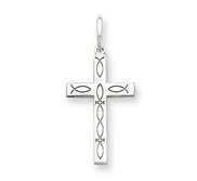 Sterling Silver Laser Designed Cross Charm