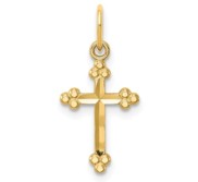 14k Small D C Budded Cross Pendant