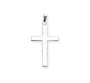 14k White Gold Florentine Cross Pendant