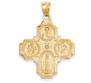 14k Four Way Medal Pendant