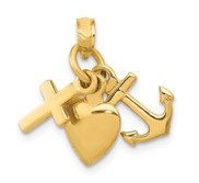 14k Faith  Hope   Charity Charm