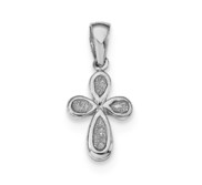 Sterling Silver Rhodium plated Enamel   Glitter Fabric Cross Pendant