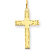 14K Laser Designed Cross Charm