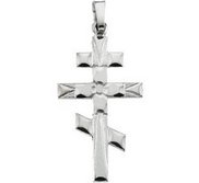 14K White Gold ORTHODOX CROSS PENDANT