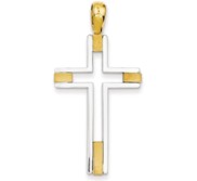 14k Two tone Fancy Cross Pendant