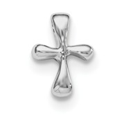 Sterling Silver RH Plated Child  s Polished Cross Pendant