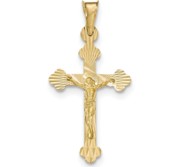 14k Polished Satin and D C Crucifix Pendant