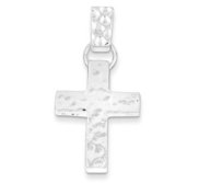 Sterling Silver Hammered Latin Cross Pendant