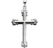 14K White Gold CROSS PENDANT