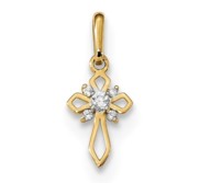 14k Childrens Fancy CZ Cross Pendant