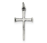 Sterling Silver Antiqued Nail Cross Pendant