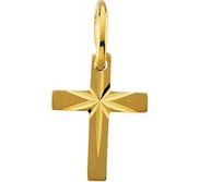 14K YELLOW GOLD CHILD S CROSS PENDANT W STAR