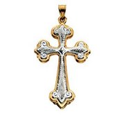 TWO TONE HOLLOW CROSS PENDANT