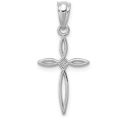 14k White Gold Passion Cross Charm