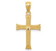 14k Satin Cross Charm