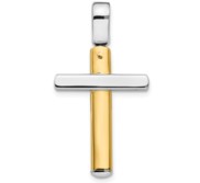 Leslie  s 14K Two tone Polished Cross Pendant