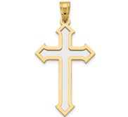 14k Two tone Passion Cross Pendant