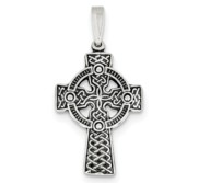 Sterling Silver Antiqued Celtic Cross Pendant