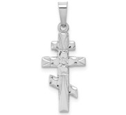 14k White Gold Eastern Orthodox Cross Charm