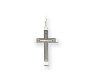 14K White Gold Laser Designed Cross Charm