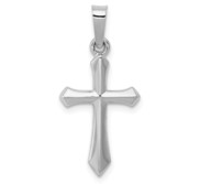 14k White Gold Polished Cross Pendant