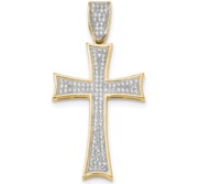 14k Micro Pav CZ Large Cross Pendant